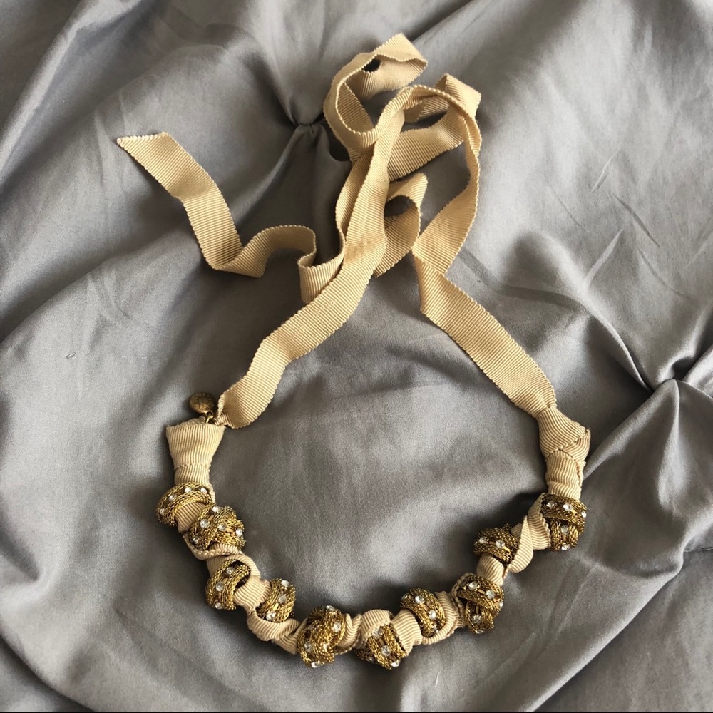 Gold necklace with rhinestones